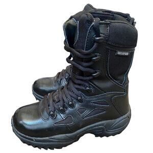 Reebok Work Duty Rapid Response Tactical Boots Combat Women 5 Black Moto Leather